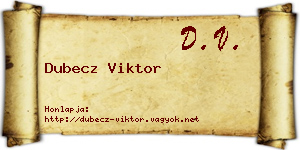 Dubecz Viktor névjegykártya